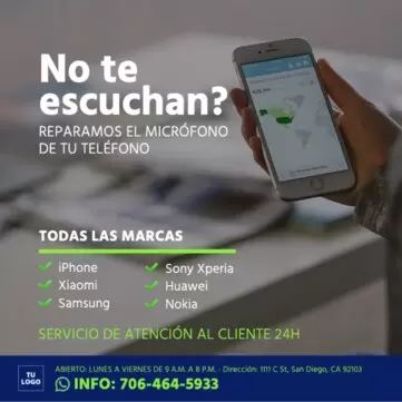 Edita un diseño de reparación de móviles