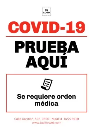 Editar un cartel de tests y vacunas