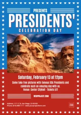 Edit a Presidents' Day template