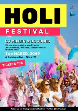 Crea un diseño de Holi