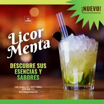 Edita un menú de cócteles