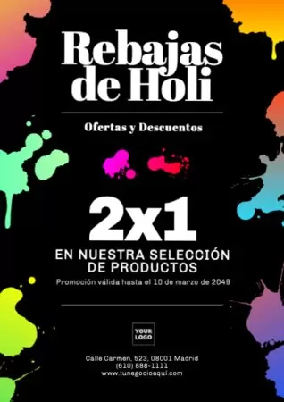 Crea un diseño de Holi