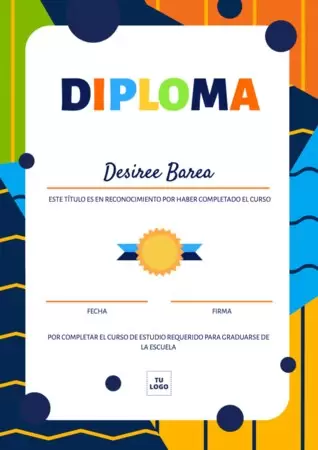 Edita un diploma para niños