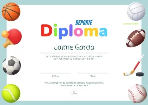 Edita un diploma para niños