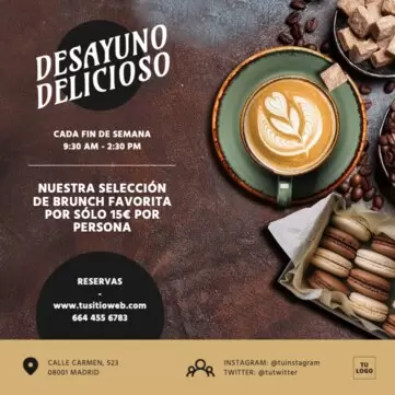 Edita un menú de desayuno o brunch