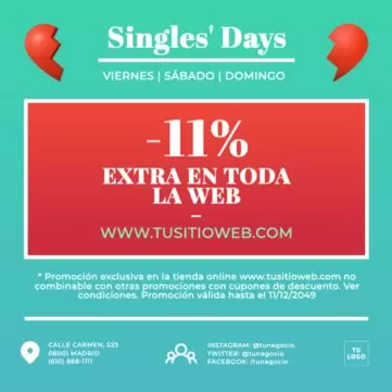 Editar una plantilla para Singles Day