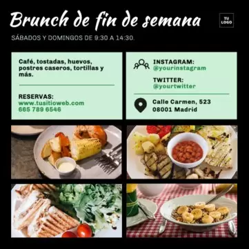 Edita un menú de desayuno o brunch