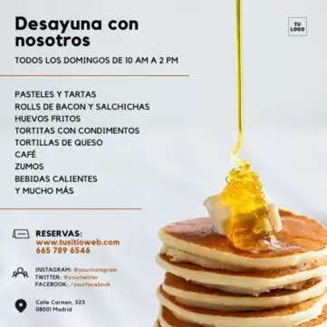 Edita un menú de desayuno o brunch