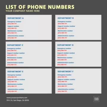 Bearbeite eine Liste mit Telefonnummern