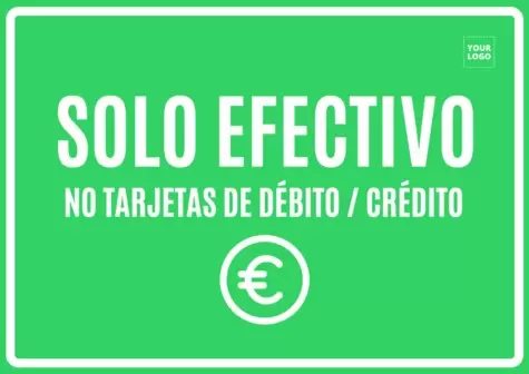 Editar un cartel de solo efectivo