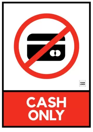 Edit an 'Only cash' sign