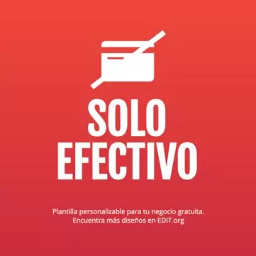 Editar un cartel de Solo Efectivo