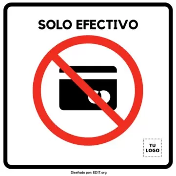 Editar un cartel de Solo Efectivo