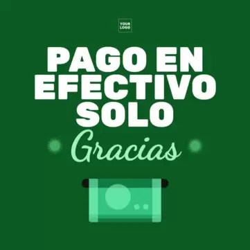 Editar un cartel de Solo Efectivo