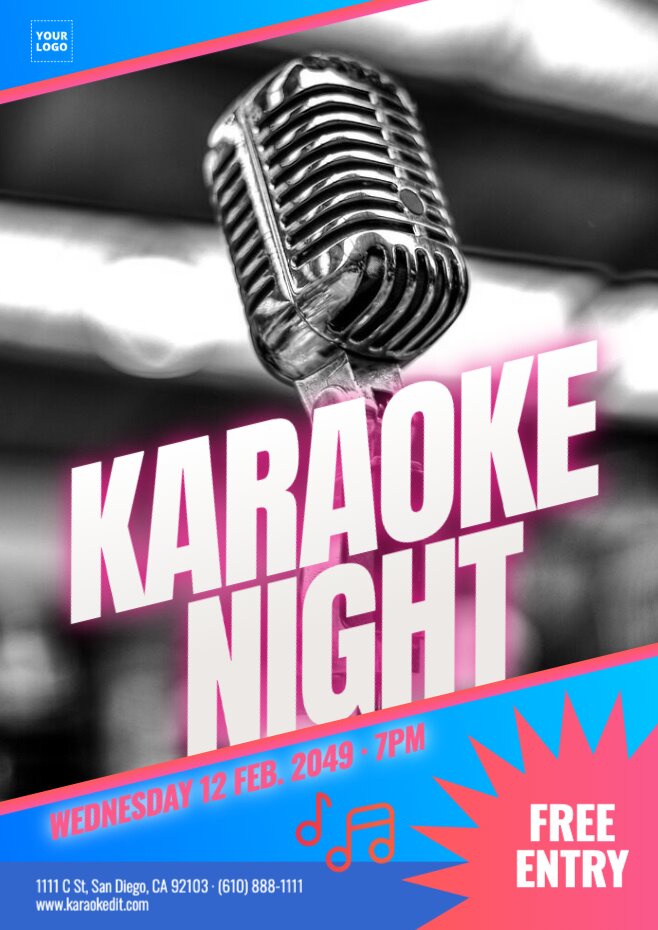 Editable flyer templates to promote Karaoke nights