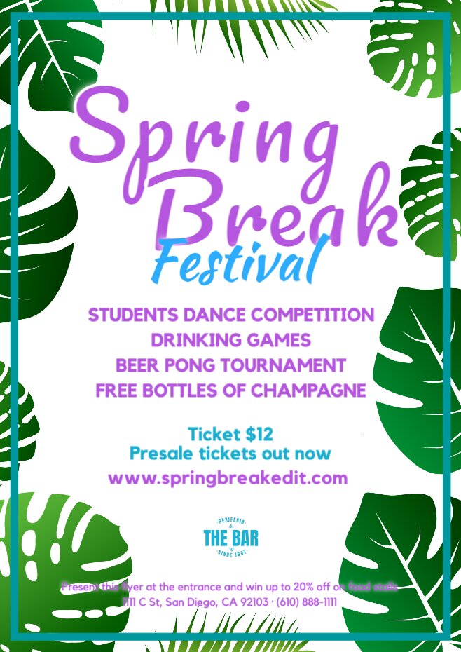 Custom Spring Break flyer templates