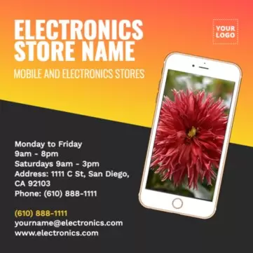 Edit a template for electronics store