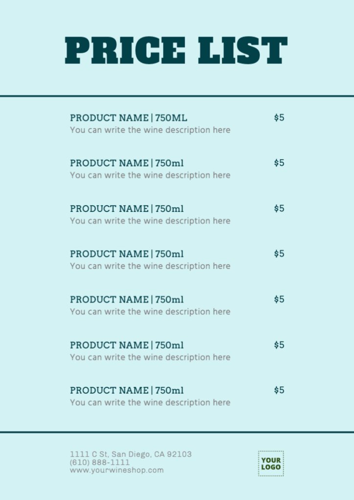 Price List Templates
