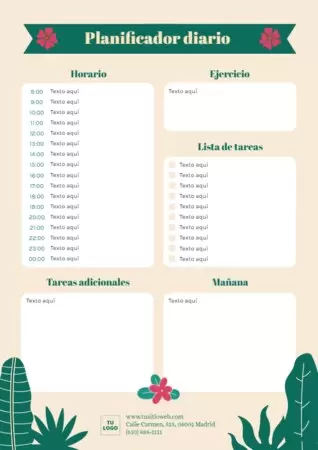 Edita un planificador diario