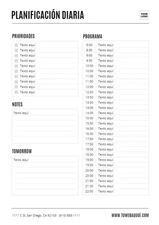 Edita un planificador diario