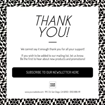 Modifier un panneau Merci pour votre achat