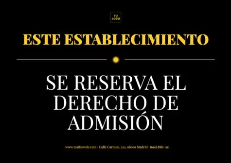 Editar un cartel de Derecho de Admisión