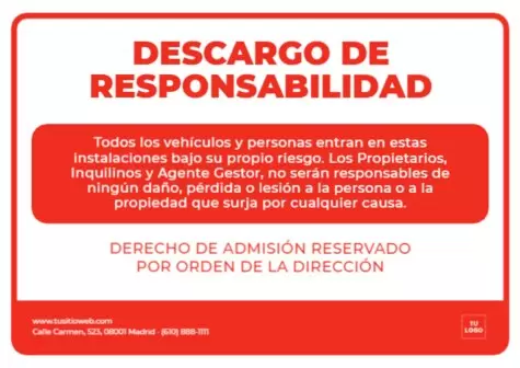 Editar un cartel de Derecho de Admisión
