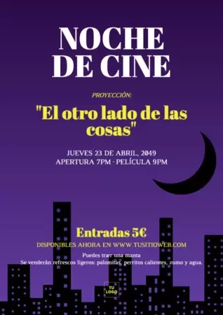 Edita un cartel de noche de cine