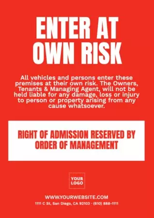 Edit a 'Right of Admission' template