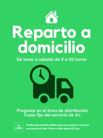 Edita una plantilla para entrega a domicilio