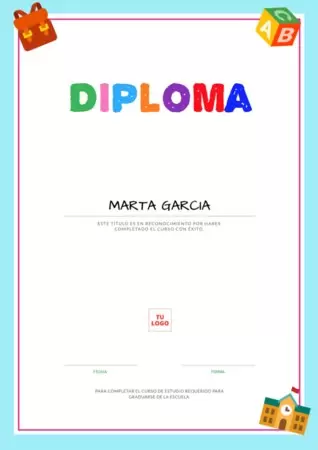 Edita un diploma para niños