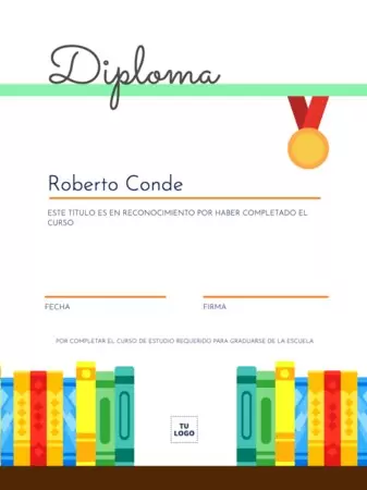 Edita un diploma para niños