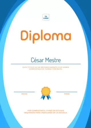 Edita un diploma para niños