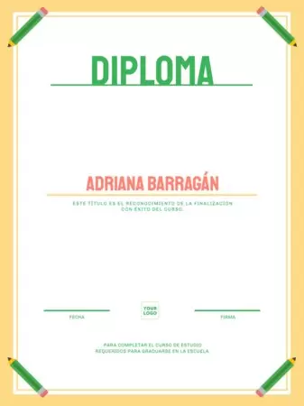 Edita un diploma para niños