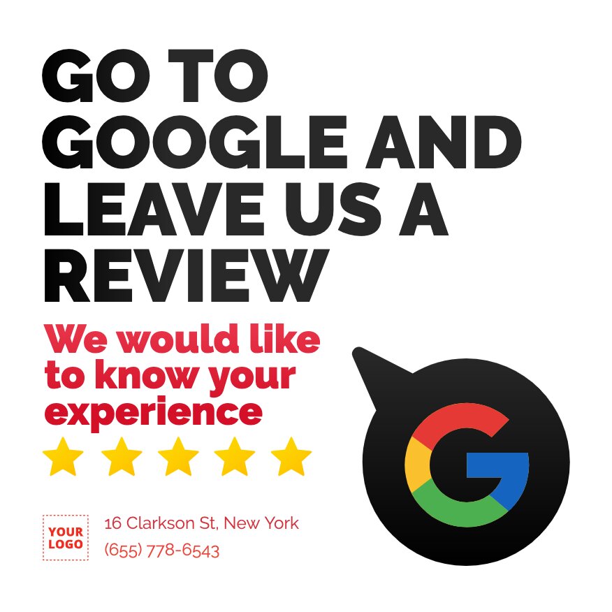 Google Review Flyer Template