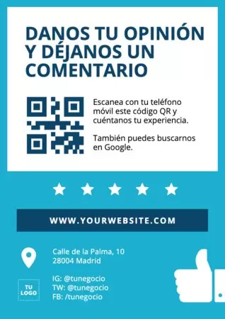 Crea un diseño para pedir reseñas