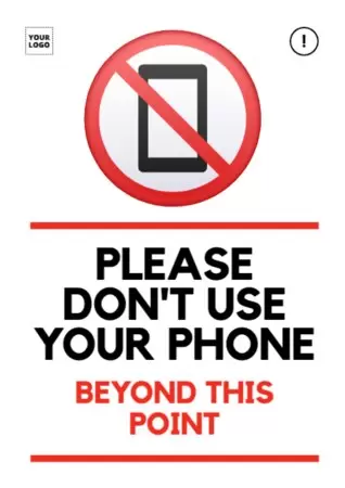 Bearbeite ein Handyverbots-Schild