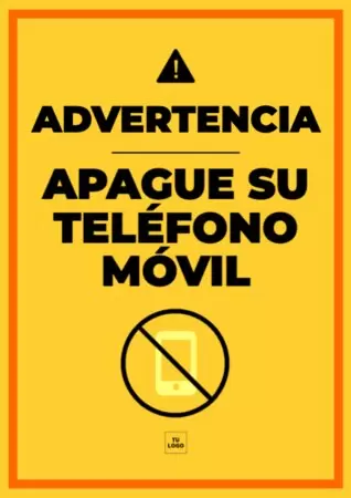 Edita un cartel de prohibido móvil