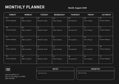 Bearbeite einen Monatsplaner