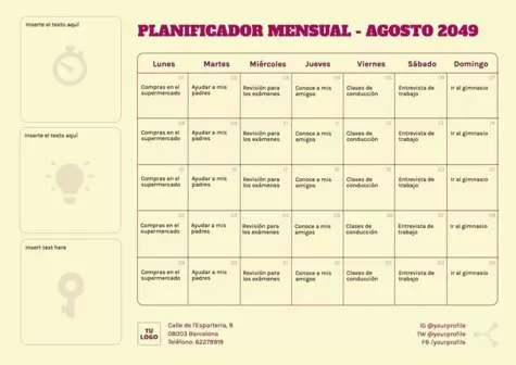 Edita un planner mensual