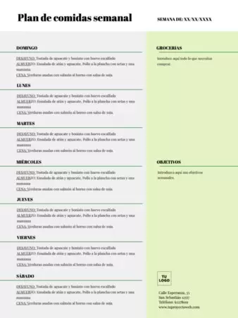 Crea un diseño de nutrición