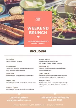 Edita un menu per brunch e colazione