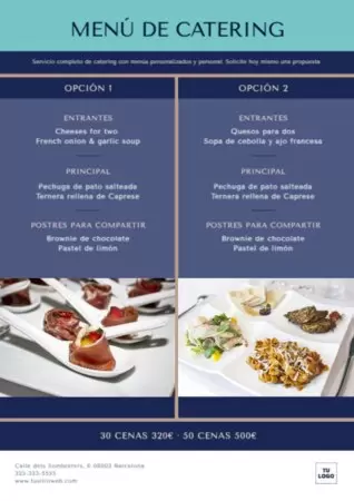 Edita un menú de catering