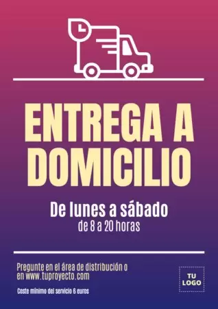 Edita una plantilla para entrega a domicilio