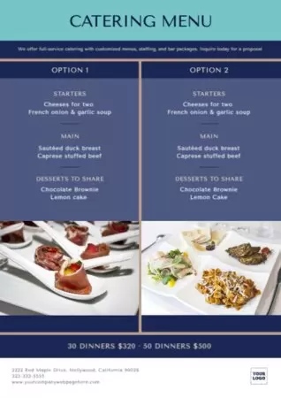 Edit a catering menu