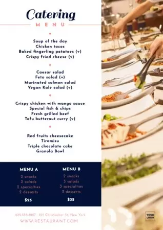 Edit a catering menu