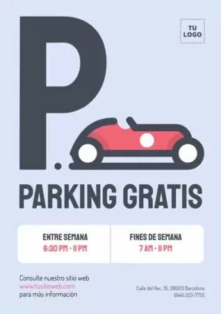 Edita una plantilla de parking gratis