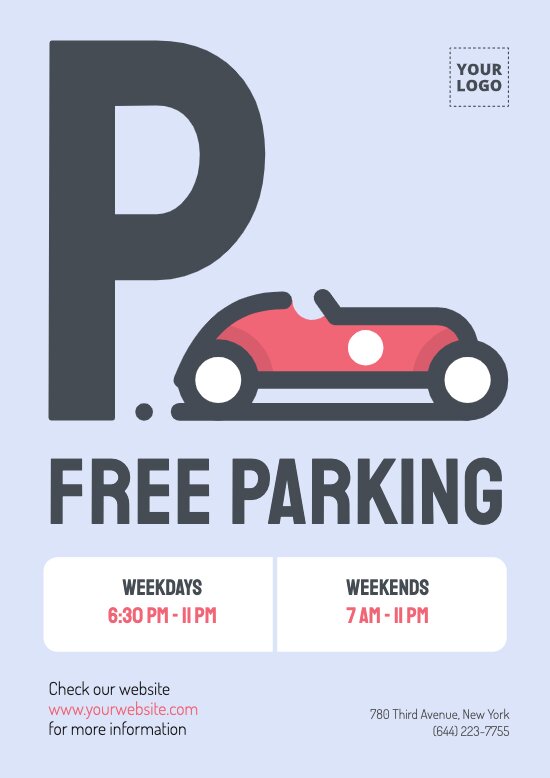 Free parking online editable templates
