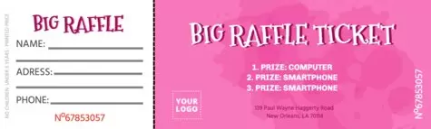 Crie um bilhete de rifa