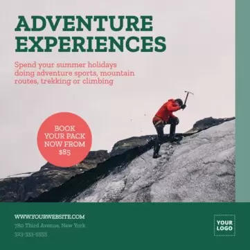 Edite templates de experiências de aventura